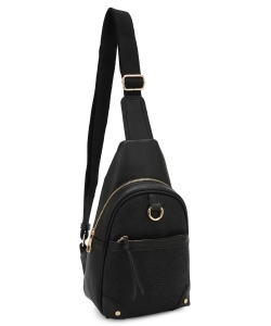 Fashion Tooled Sling Bag Backpack ZM-20551 BLACK